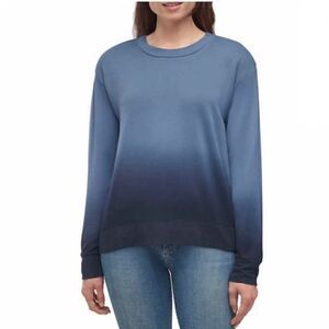 SPLENDID Super Soft Jersey Ombre Dip Dye Sweatshirt Pullover Top Blue Size Small